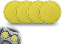 Msyuusr 4PCS Car Cup Holder Coaster, Silicone Honeycomb Auto Anti Slip Insert Coaster, Universal Car Accessories for Most Car Interior (Yellow)