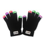 GloFX LED Light-Up Gloves | 9 Modes, 34 Colors & 1 Million+ Combinations | Glove Lights for Festivals and Costumes, Black, One Size Fits Most