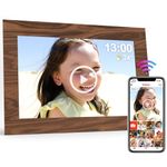 UCMDA Digital Photo Frame - 10 Inch Smart WiFi Cloud Digital Picture Frame with HD 1280x800 IPS Touch Screen Display, 16GB Storage, Auto-Rotate, Send Photos or Video Via App from Anywhere,Wood Color