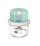 BOSS USB Rechargeable Wireless Electric Chopper with Stainless Steel Blades, One Touch Operation, 10 Seconds Chopping, Mincing Vegetable - 350 ML, 40 Watts, Blue