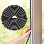 Weather Stripping D-Type Door Seal Strip, 33Feet (10M) Self Adhesive Door Soundproofing, Anti-Collision Foam Weather Strip for Door and Window By SUNMON (Black)