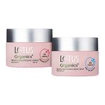 Lotus Organics+ Precious Brightening Day & Night Face Cream Combo | 100% Certified Organic White Peony | Sun Damage & Spots | Bright & Even Skin Tone | Pack of 2 | 50g