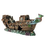 SLOCME Aquarium Shipwreck Decorations Fish Tank Ornaments - Resin Material Pirate Ship Decorations, Eco-Friendly for Freshwater Saltwater Aquarium Sunken Ship Accessories