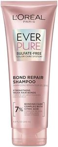 L'Oreal Paris Bonding Shampoo for Color Treated Hair, Strengthens and Repairs Weak Hair Bonds, Sulfate Free & Vegan Hair Care, EverPure, 6.8 Fl Oz