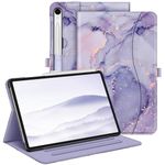 Fintie Case for Samsung Galaxy Tab S9 FE 5G 10.9 Inch/Galaxy Tab S9 11 Inch 2023, Multi-Angle Viewing Protective Cover with Pocket, Auto Sleep/Wake (Lilac Marble)