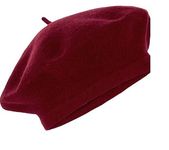 Ventewa Spain Unisex Wool Blend French Artist Beret Hat (Maroon), Free Size, multicolor