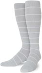 Comrad Knee High Compression Socks - Thin, Breathable Premium Support Socks for Pregnancy, Athletes & More…, Heather/White, Medium