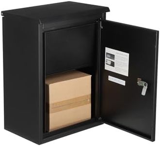 Package Delivery Boxes for Outside, IPX3 Waterproof, 15.4"x 10.2" x 20.9", Galvanized Steel Parcel Drop Box, Anti-Theft Baffle, Wall Mounted Lockable Parcel Storage Box for Porch, Curbside
