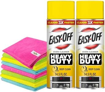 Ezee space 2 Pack Easy Off Oven Cleaner Heavy Duty 14.5 oz, Includes A 6-Pack Microfiber Cleaning Cloths To Clean Oven & Grill