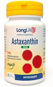 LongLife® Astaxanthin Vegan 8 mg | Astaxantina naturale da microalga | Origine islandese | Potente antiossidante e benessere delle pelle | 1 mese di trattamento | Vegano e senza glutine