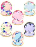 Benvo Floral Plates Disposable 60 Pack Paper Plates 9 Inch Dessert Plates Flower for Tea Party Garden Party Baby Shower Bridal Shower Birthday Wedding Decorations(6 Styles)