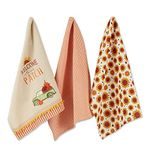 DII Pumpkin Spice Fall Kitchen Towels Collection Durable Cotton Cloth, Decorative and Absorbent, Dish Towel Set, 18x28, Truck, 3 Piece