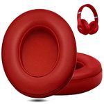 QOQOON Professional Headphone Replacement Ear Pads for Beats Studio 2 & 3 (B0501, B0500) Wired & Wireless | Does NOT Fit Beats Solo, Enhanced Foam, Luxurious PU Leather (Red)