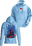 CRAZYMONK Unisex-Adult Cotton Madara Ghost Of Uchiha Anime Regular Hooded Neck Hoodie - Sky Blue, L