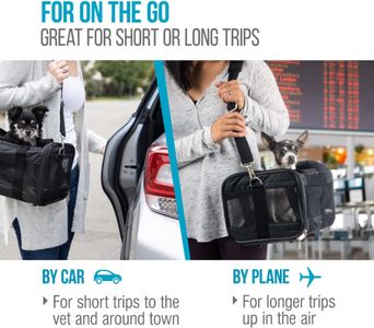 Sherpa Deluxe Travel Pet Carrier, Airline Approved – Small, Black Lattice