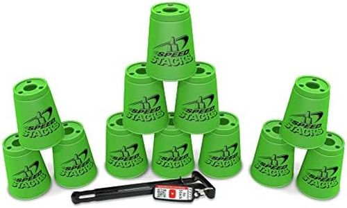 Speed Stacks | Official Sport Stacking Set, Green - 12 Cups and Holding Stem | Top Grade Materials, Low Friction | WSSA Approved