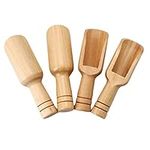 4 Pcs Mini Wooden Spoons, Bath Salt Scoops, Mini Bamboo Spoons for Bath Salt, Salt Spoons Natural Scoop for Candy Honey Spices Sugar Tea Powder, Ice Cream