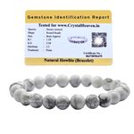 Certified Howlite Bracelet for Women Men with Healing Crystal and Reiki Stone - Beautiful Gemstone Beaded Bracelet for Balance, Harmony & Positive Energy