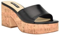 Nine West Women's Boone Wedge Sandal, Black 001, 4.5 UK