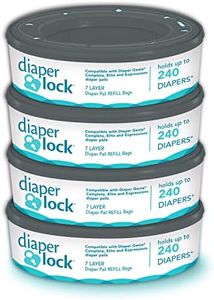 Diaper Lock Refills for Diaper Genie Pails | 240 Count (4-Pack) | Compatible with All Diaper Genie Complete, Expressions, Essentials, Elite and Quick Caddy Pails