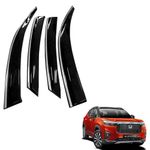 DS ENTERPRISE Car Rain Wind Door Visor Side Window Deflector with Chrome Line for Honda Elevate All Models - Black Color (Pack of 4)