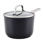 KitchenAid Hard Anodized Induction Nonstick Sauce Pan/Saucepan with Lid, 3 Quart - Matte Black