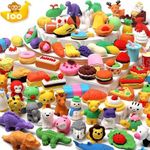 HINZER 100 Pack Animal Erasers Bulk