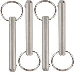 4 Pcs Long Quick Release Pin, Diameter 3/8"(9.5mm), Usable Length 2.4"(61mm), Overall Length 3"(76mm), Full 316 Stainless Steel, Bimini Top Pin, Marine Hardware