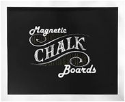 Loddie Doddie Magnetic Chalkboard - for Kitchen and Wall Decor - Easy-to-Erase Chalkboard - Framed Magnet Blackboard - Hanging Black Chalkboards (White Frame, 18x22)