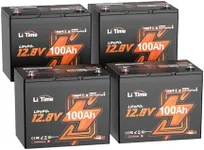 LiTime 12V 100Ah Group 24 Bluetooth LiFePO4 Lithium Deep Cycle Battery with Self Heating & Low-Temp Protection, Max. 15000 Cycles, Perfect for RV, Solar System, Trolling Motors etc (4 Pack)