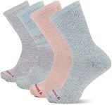 Merrell Men's and Women's Cushioned Midweight Crew Socks-4 Pair Pack-Unisex Moisture Management and Anti-Odor, Mtast, Small-Medium