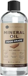 Kate Naturals Mineral Oil for Wood Cutting Board, Butcher Block, and Knife. Substitute for Linseed Oil (8oz, Food Grade, Food Safe)