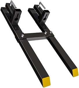 YITAMOTOR 60" 4000LBS Clamp on Pallet Forks Light Duty Forks for Tractor Loader Bucket with Adjustable Stabilizer Bar