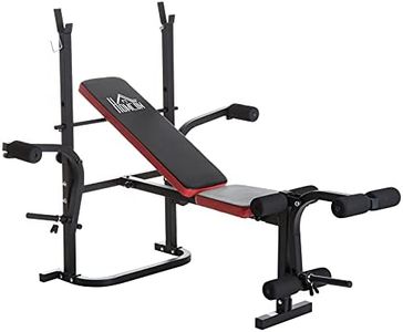 HOMCOM Adjustable Weight Bench with Leg Developer Barbell Rack for Weight Lifting and Strength Training Multifunctional Workout Station for Home Gym Fitness