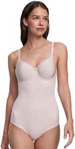 Susa Catania Bodysuit with Underwire, Women's Body Shapewear Made of Breathable Spacer Material, Soft Bodysuit with Shaping Effect, Shapes Waist, Belly & Butt, Sand, 34A