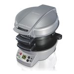 Hamilton Beach Breakfast Sandwich Maker with Egg Cooker Ring, Customize Ingredients, Perfect for English Muffins, Croissants, Mini Waffles, Perfect White Elephant Gifts, Silver (25478RC)