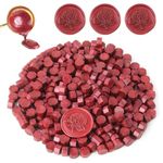 CURATED CART® Wax Seal Beads, 100 Pcs Wax Sealing Beads for Letter Sealing | Wax Stamp Sealing, Sealing Wax Beads for Cards, Envelopes and Invitations (Red- 100 Pcs)