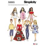 Simplicity S8865 Doll Clothes Sewing Patterns for 11.5" Dolls, Code 8865