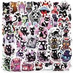 Black Cat Stickers Anime Decal 50 Pcs Cat Goth Stickers Cute Stickers Aesthetic Pastel Goth Stickers for Girls Kids Girly Adults Stickers for Water Bottles Doodles Laptops Journal Stickers Waterproof