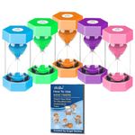 SuLiao Hourglass Sand Timer for Kids, Sand Clock 1/3/5/10/30 Minutes Set, Reloj de Arena Niños, Colorful Plastic Sand Watch Hour Glass Sandglass for Classroom, Games, Kitchen Decor(Pack of 5)