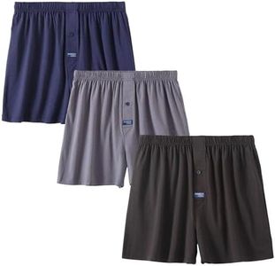 Men's Boxer Short 3-Pack Bamboo Boxers for Men Classic Relaxed Fit Stretch Short, XX-Large