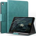 auaua Case for iPad Air 3rd Generation 2019 / iPad Pro 10.5 2017, with Built-in Apple Pencil Holder, Auto Sleep/Wake, Adjustable Angle, Vegan Leather (Green)