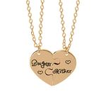 Mother Daughter Necklace Set for 2 Gold Matching Necklaces Gifts for Daughter Birthday Gifts from Mom Mothers Day Gift from Daughter Mama Puzzle Heart Necklaces for Step Daughter StepMom