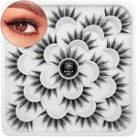 DYSILK Mink Lashes Fluffy Eyelashes - Fluffy Lashes 10 Pairs 6D Wispy Lashes Eye Lashes Pack Lashes Natural Look Reusable Mink False Eyelashes Wispy Fluffy Cat Eye Lashes | 17mm