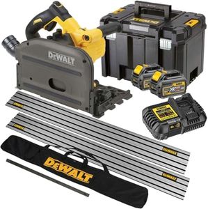 DEWALT DCS520T2 54V Flexvolt 165mm Plunge Saw with 2 x 6.0Ah Batteries & Charger in Case with Accessories