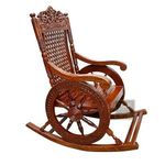 Imperial Wooden Art Brand Sheesham Handcrafted Wooden Rocking Chair | Wooden Armrest Chair With Back Support For Living Room (100% Pure Sheesham Wood)