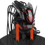 foymi Cyberpunk Helmet Mask Round Light LED Light with Braids, 6 Cyberpunk Stickers, Futuristic Mask for Cosplay, Music Festival, Halloween