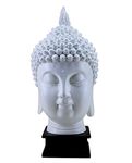 ESPLANADE Resin Buddha Head Show Piece For Home Decor | Antique Buddha Face Statue For Room Decor | Office Table Decorative Item | White, 10.5 Inch