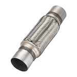 Autarboor Exhaust Flex Pipe, 2.5’’ x 8’’ Stainless Steel Heavy Duty Exhaust Flex Pipe, Double Braid Exhaust Flex Tube, Overall Length 12’’