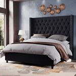 Jocisland Velvet Upholstered Bed Fr